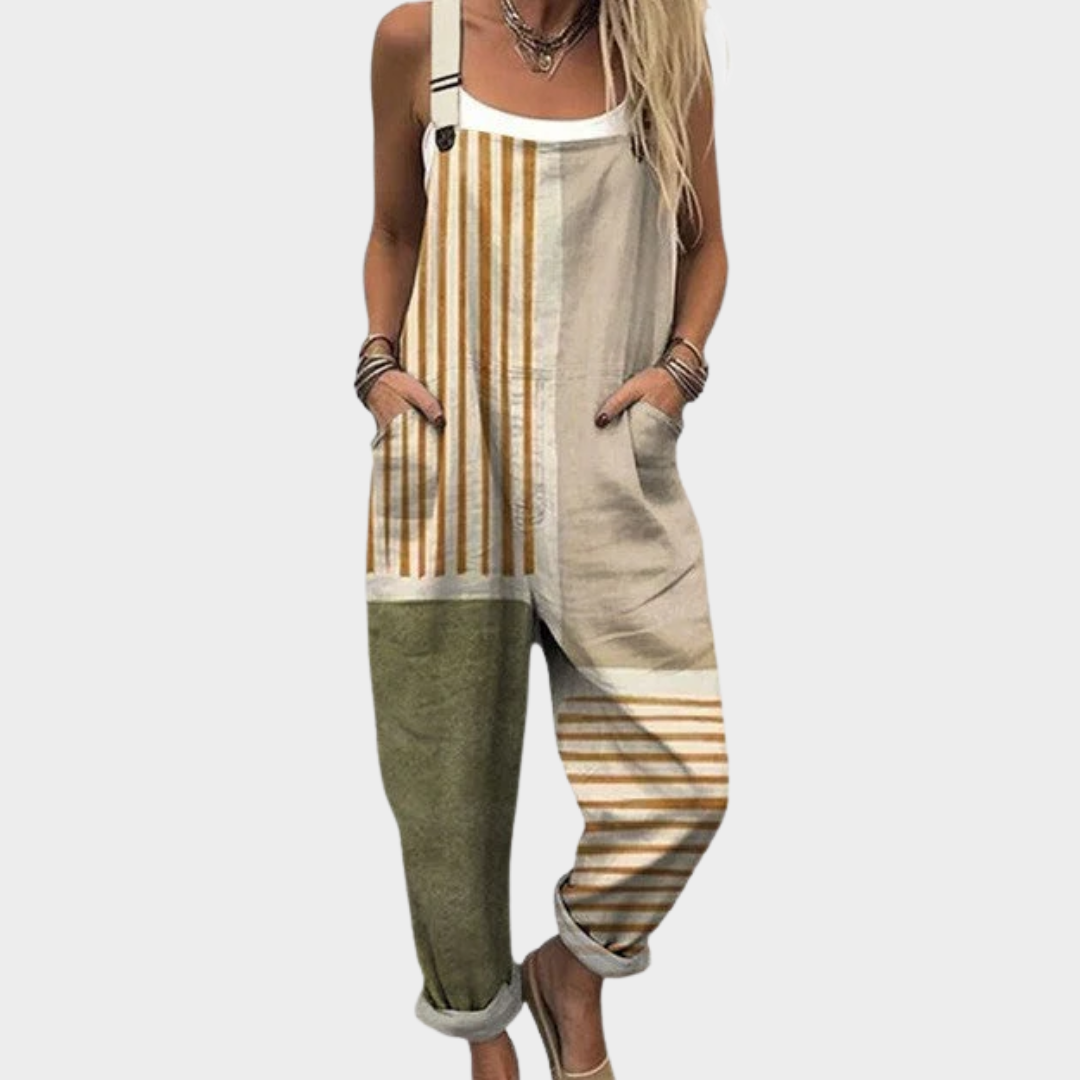Κοντάρι overalls – χαλαρός στυλ ουδέτερων και ξηρών πράσινων αποχρώσεων
