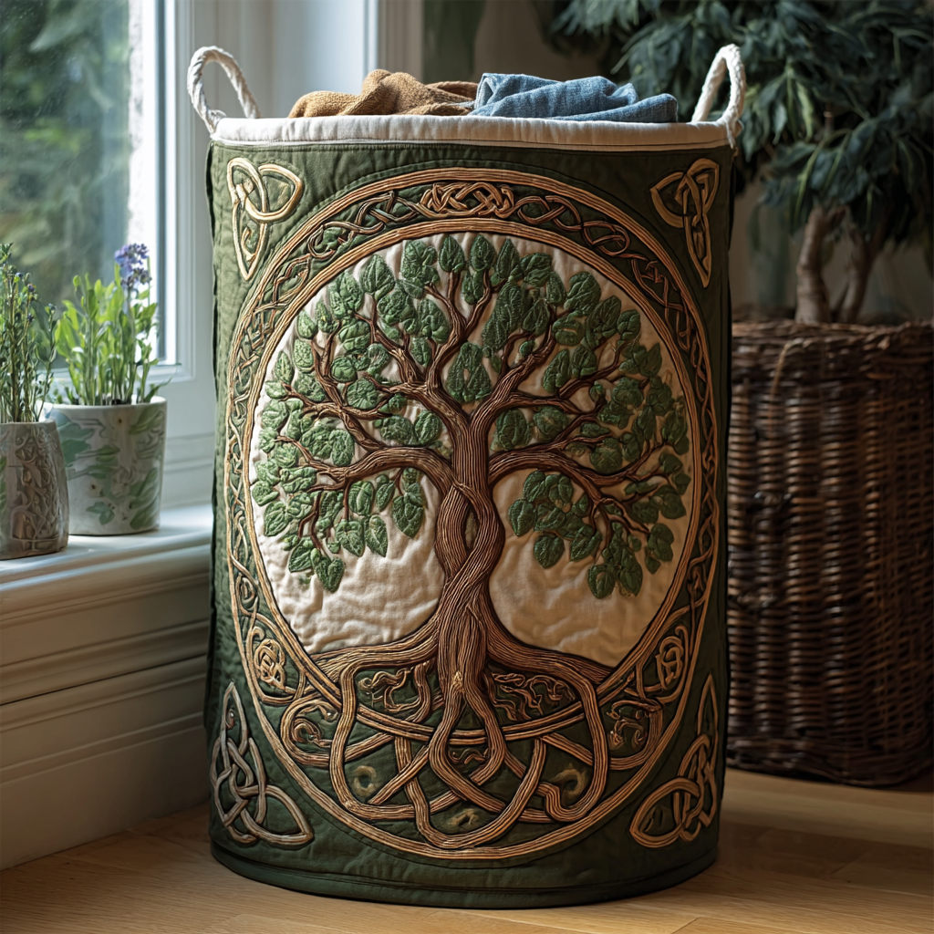 Το δέντρο της ζωής | Χειροποίητο καλάθι πλυντηρίου