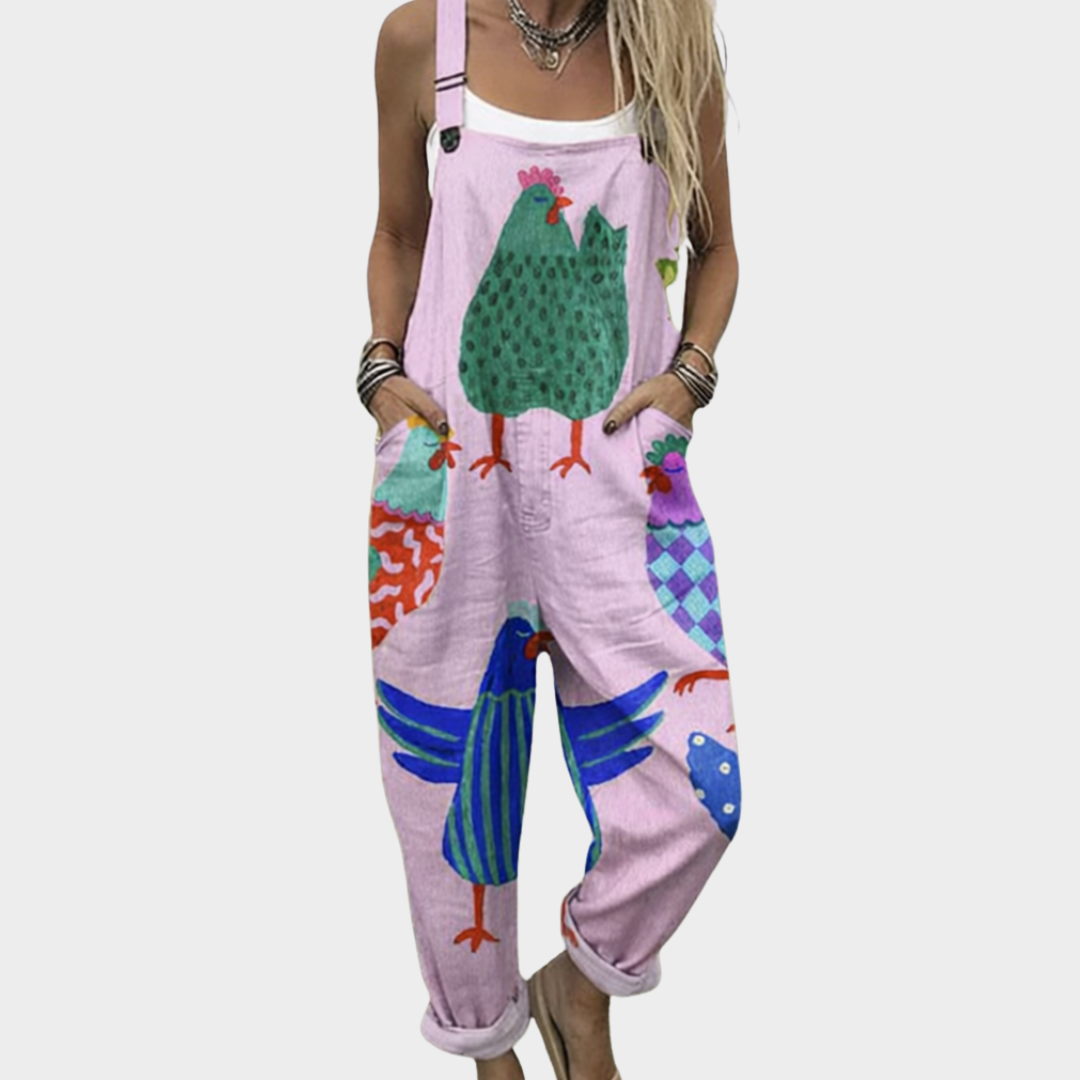 Κοντάρι overalls – ροζ, αστεία πατρόν κοτόπουλου