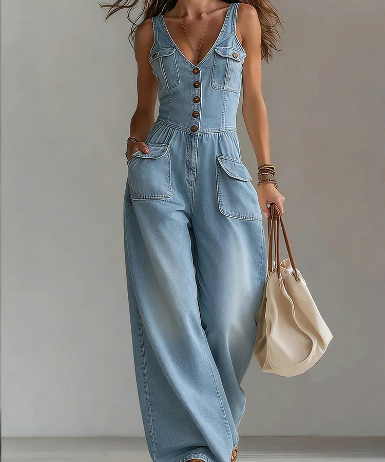 Ζωφία | Χαλαρός τζιν φαρδύ overall