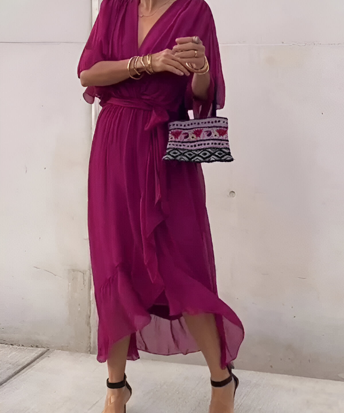 Αυγή | Φόρεμα midi από chiffon