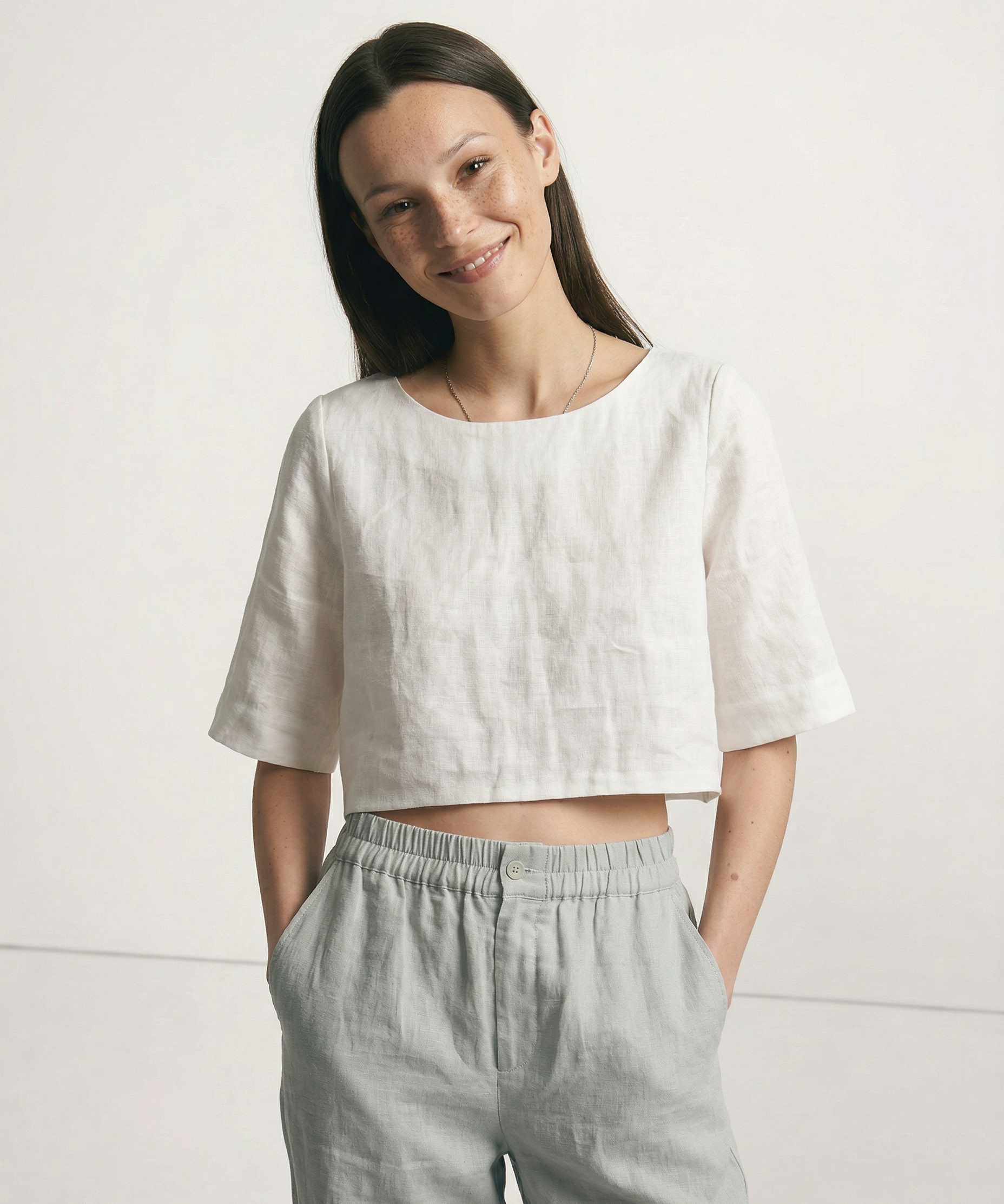 Boxy Βαμβακερό Crop Top