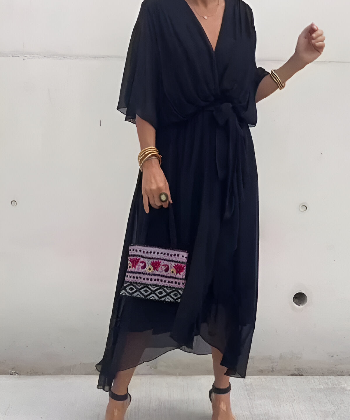 Αυγή | Φόρεμα midi από chiffon