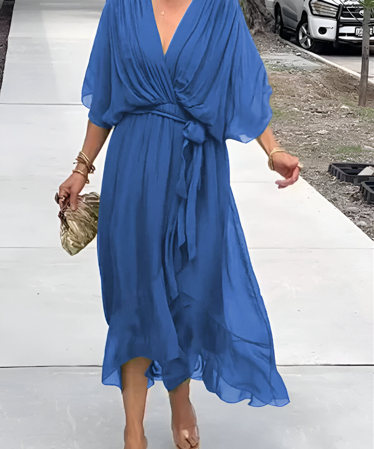 Αυγή | Φόρεμα midi από chiffon